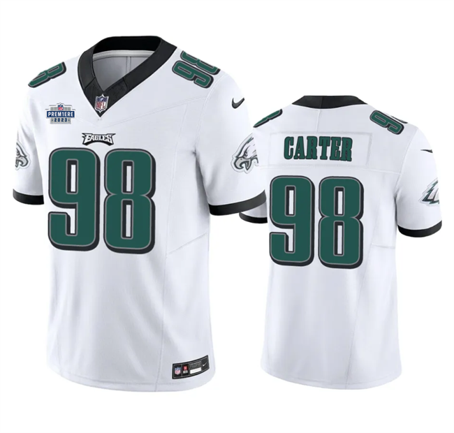 Men's Philadelphia Eagles ACTIVE PLAYER Custom White 2023 F.U.S.E. With Prem1ere Patch Vapor Untouchable Limited Stitched Football Jersey Men's Philadelphia Eagles ACTIVE PLAYER Custom White 2023 F.U.S.E. With Prem1ere Patch Vapor Untouchable Limited Stitched Football Jersey